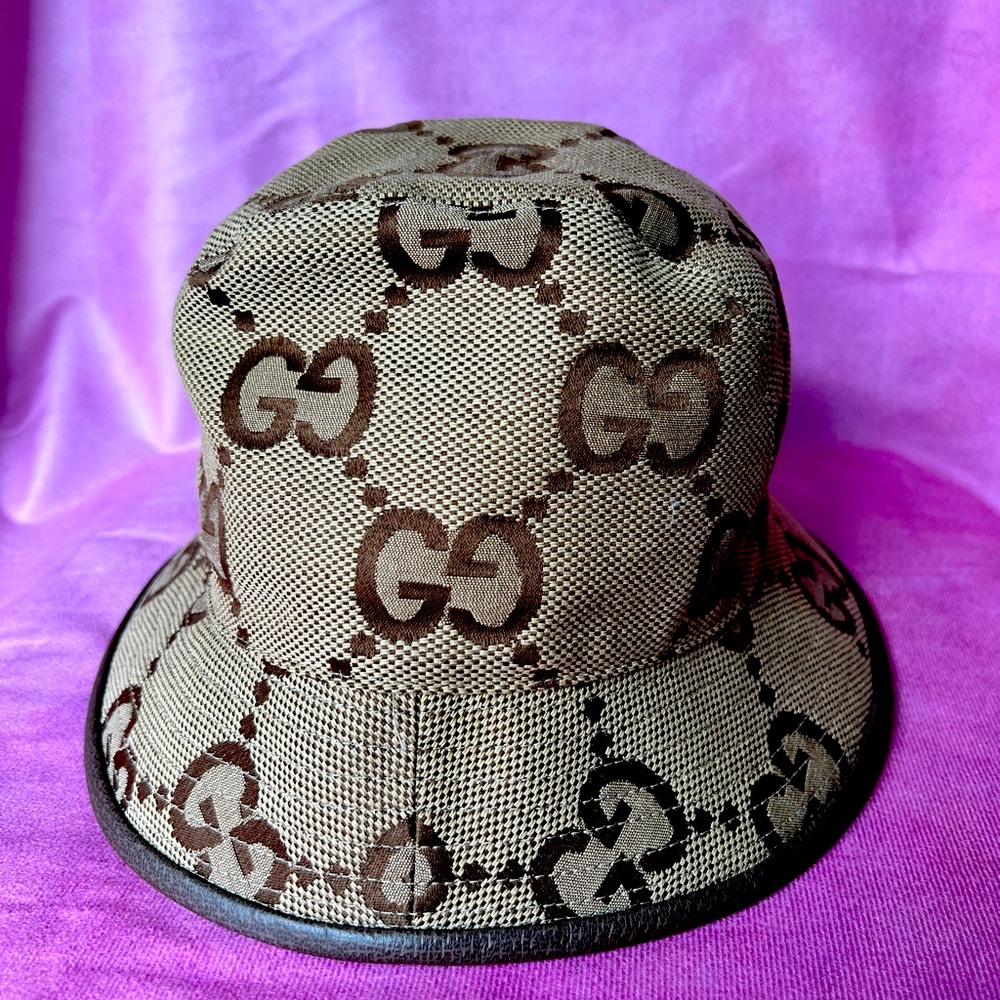 GUCCI Women’s GG Monogram Canvas Bucket Hat - Size M